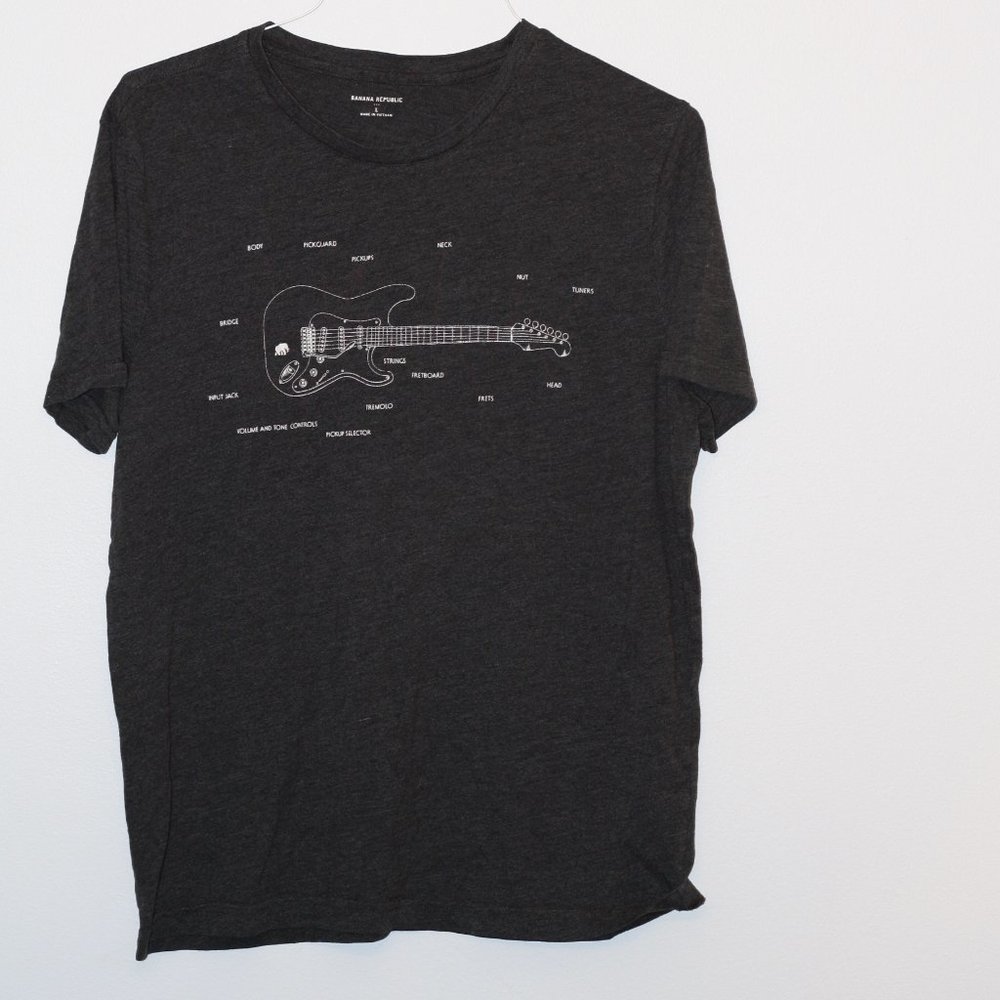 Banana Republic Grey Shirt with Guitar